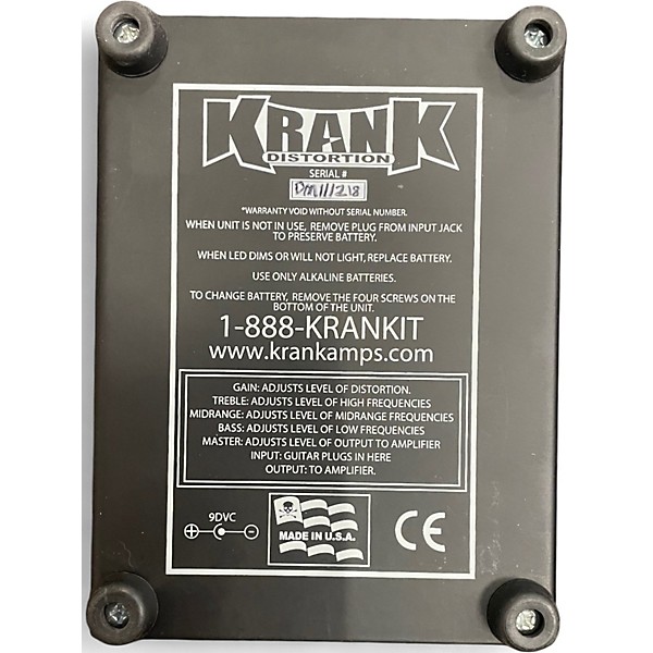 Used Krank Distortus Maximus Effect Pedal