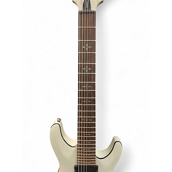Used Schecter Guitar Research Demon 7 String Alpine White Solid Body Electric Guitar