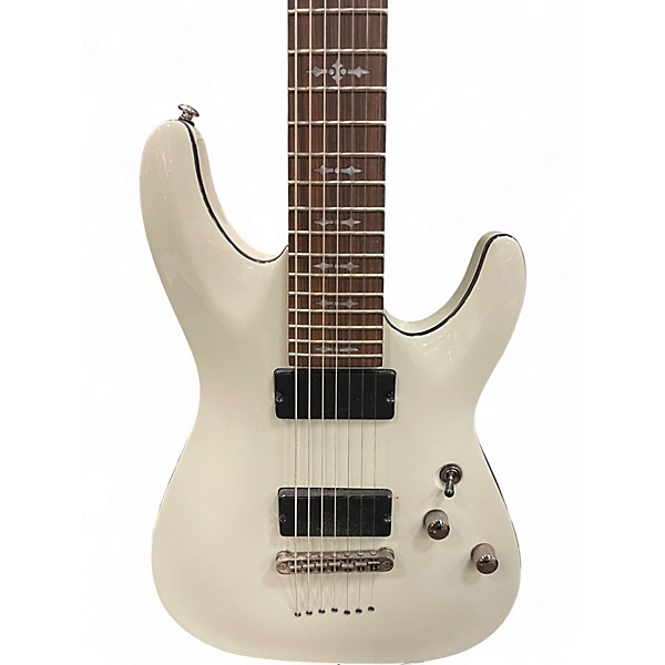 Used Schecter Guitar Research Demon 7 String Alpine White Solid Body Electric Guitar