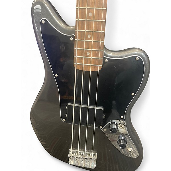 Used Squier Affinity Jaguar Charcoal Frost Metallic Electric Bass Guitar