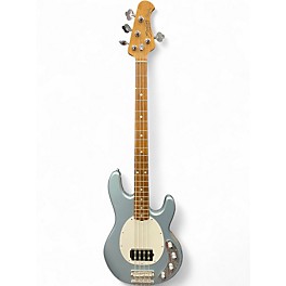 Used Sterling by Music Man Ray34 Firemist Silver Electric Bass Guitar