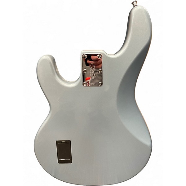 Used Sterling by Music Man Ray34 Firemist Silver Electric Bass Guitar