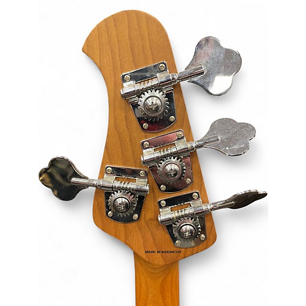 Used Sterling by Music Man Ray34 Firemist Silver Electric Bass Guitar