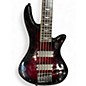 Used Schecter Guitar Research Stiletto Extreme 5 String Crimson Red Trans Electric Bass Guitar