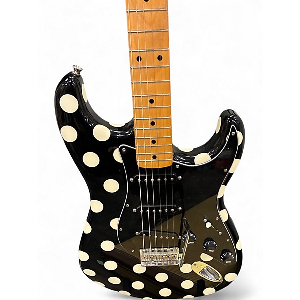 Used Fender Artist Series Buddy Guy Polka Dot Stratocaster Black Solid Body Electric Guitar