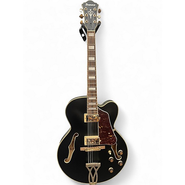 Used Ibanez AF75GBKF Satin Black Hollow Body Electric Guitar