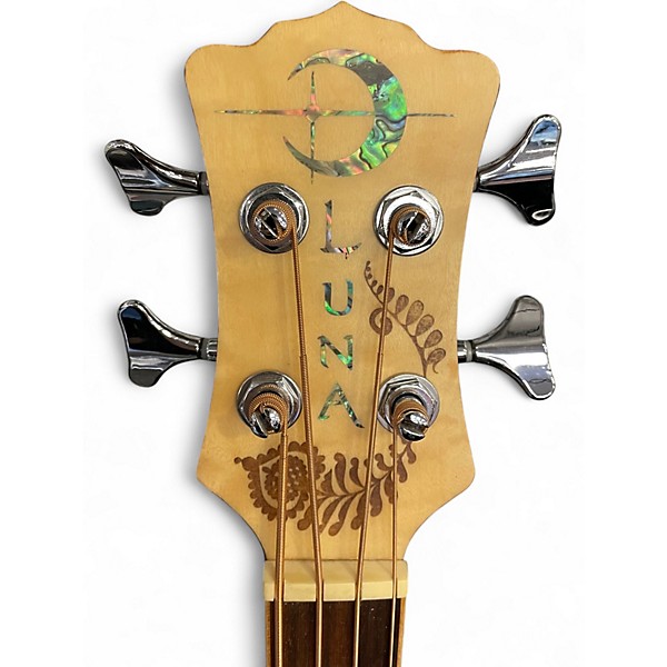 Used Luna Henna Paradise Bass Natural Acoustic Bass Guitar