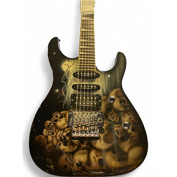 Used Jackson PILE OF SKULLS DINKY Black Solid Body Electric Guitar