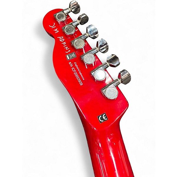 Used Fender JA90 Jim Adkins Thinline Telecaster Crimson Red Trans Hollow Body Electric Guitar