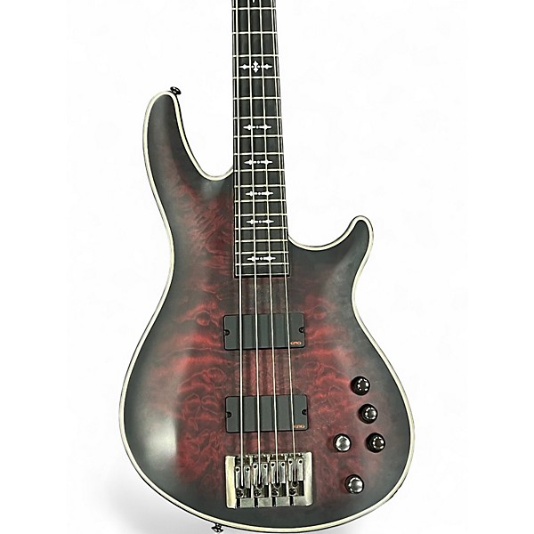 Used Schecter Guitar Research Hellraiser Extreme 4 String Crimson Red Burst Electric Bass Guitar