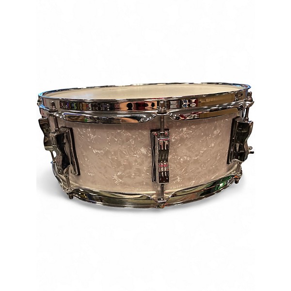 Used Ludwig 5.5X14 LEGACY SNARE White Marine Pearl Drum