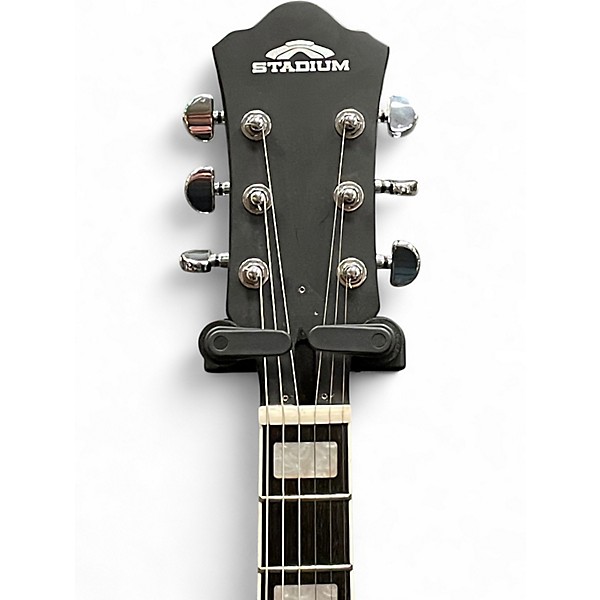 Used Stadium YGBK P90 Black Hollow Body Electric Guitar