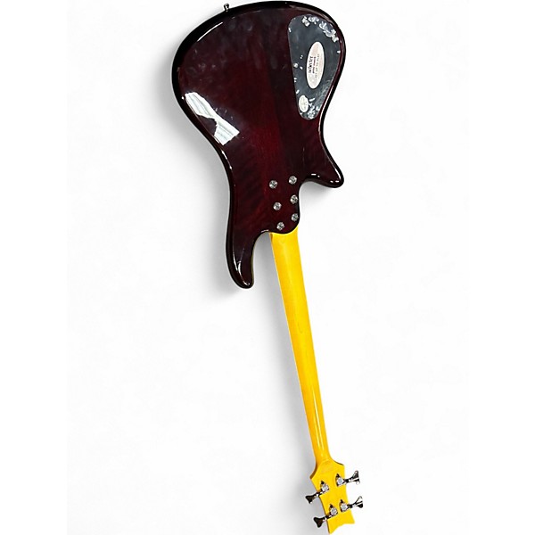 Used Schecter Guitar Research Stiletto Extreme 4 String Trans Red Electric Bass Guitar