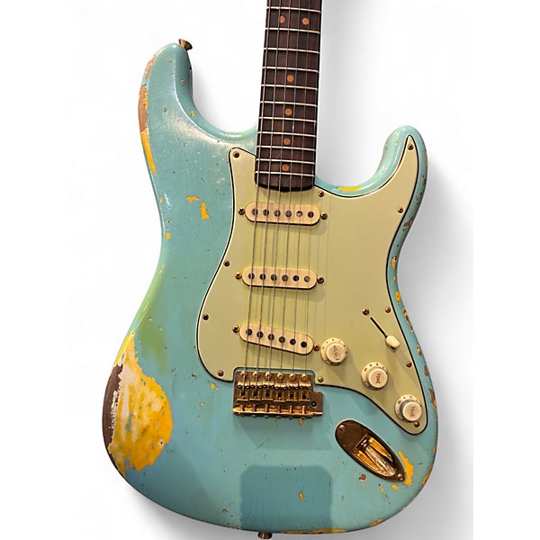 Used 2023 Fender Masterbuilt '64 Stratocaster Heavy Relic Daphne Blue Solid Body Electric Guitar