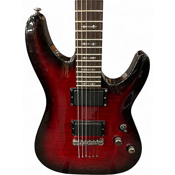 Used Schecter Guitar Research DIAMOND SERIES DEMON-6 Crimson Red Burst Solid Body Electric Guitar