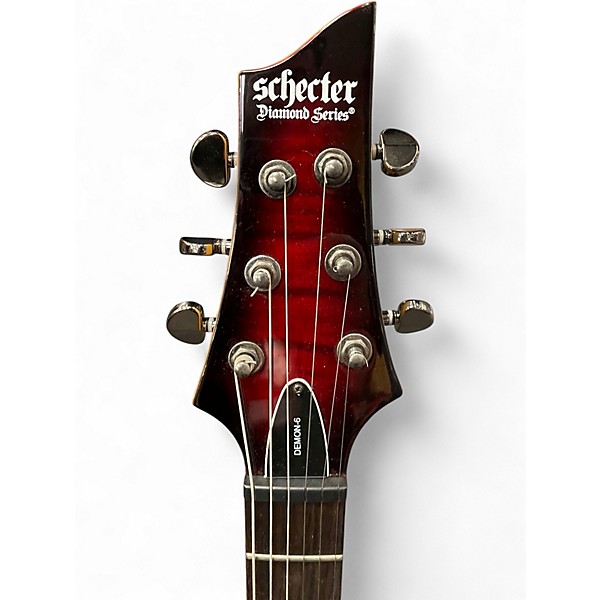 Used Schecter Guitar Research DIAMOND SERIES DEMON-6 Crimson Red Burst Solid Body Electric Guitar