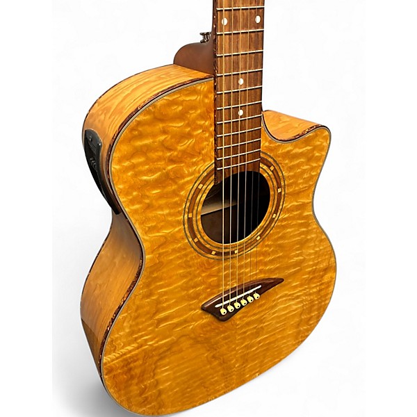 Used 2010s Dean EQAGN Exotica Ash QUILTED NATURAL Acoustic Electric Guitar