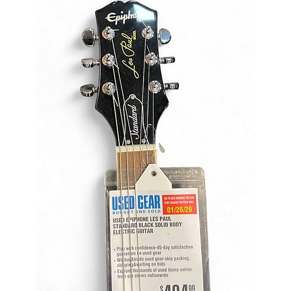 Used Epiphone Les Paul Standard Black Solid Body Electric Guitar