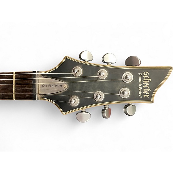 Used Schecter Guitar Research C1 Platinum Trans Black Solid Body Electric Guitar