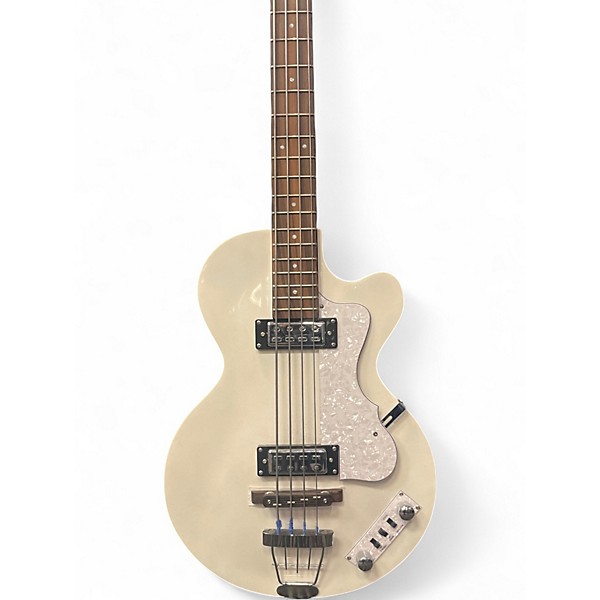 Used Hofner Ignition Series SHORT SCALE Pearl White Electric Bass Guitar
