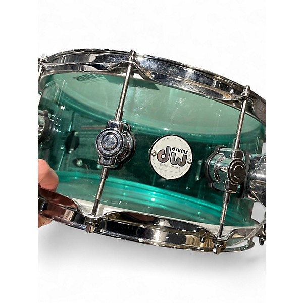 Used DW 6.5X14 Design Series Acrylic Snare Sea Glass Drum