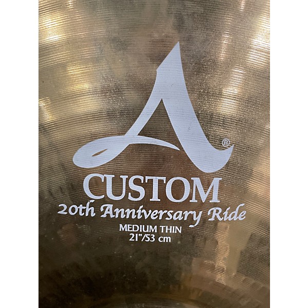 Used Zildjian 21in A Custom 20th Anniversary Ride Cymbal