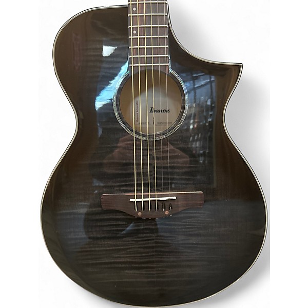 Used Ibanez AEWC400TKS Trans Black Acoustic Electric Guitar