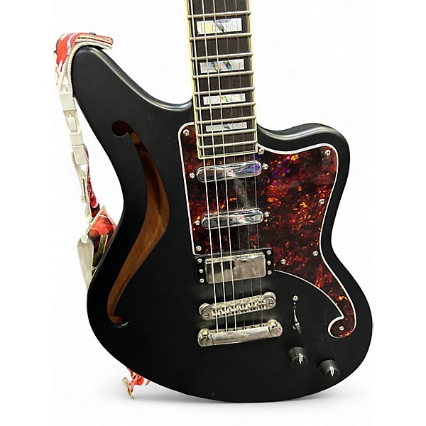 Used D'Angelico Deluxe Bedford SH LTD Matte Black Hollow Body Electric Guitar