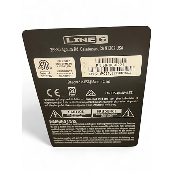 Used Line 6 POWER CAB 212 Guitar Cabinet