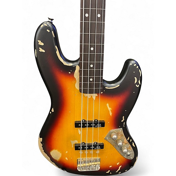 Used Vintage VJ74 3 Tone Sunburst Electric Bass Guitar