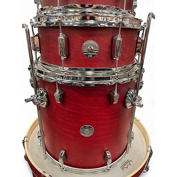 Used Pdp 5 Piece Spectrum Series Cherry Stain Drum Kit
