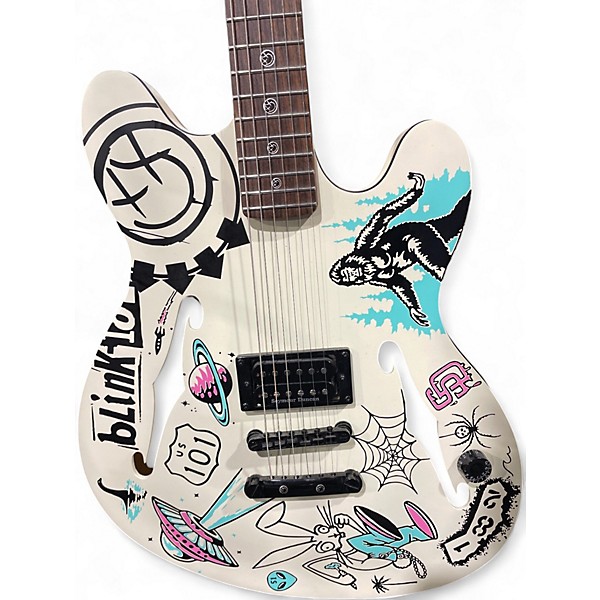 Used Fender Tom Delonge Starcaster Classic White Hollow Body Electric Guitar