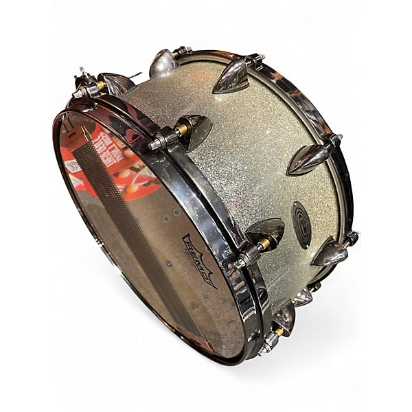 Used Orange County Drum & Percussion 14in 25-Ply Maple Vented Snare Drum Silver Sparkle Drum