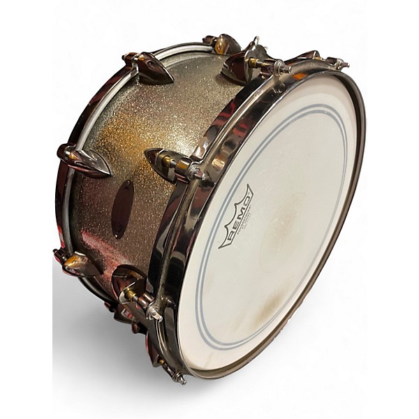 Used Orange County Drum & Percussion 14in 25-Ply Maple Vented Snare Drum Silver Sparkle Drum