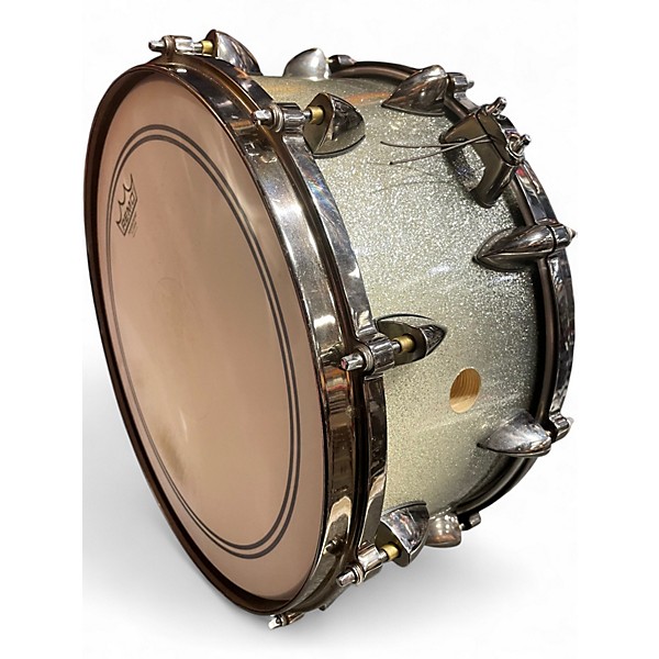 Used Orange County Drum & Percussion 14in 25-Ply Maple Vented Snare Drum Silver Sparkle Drum
