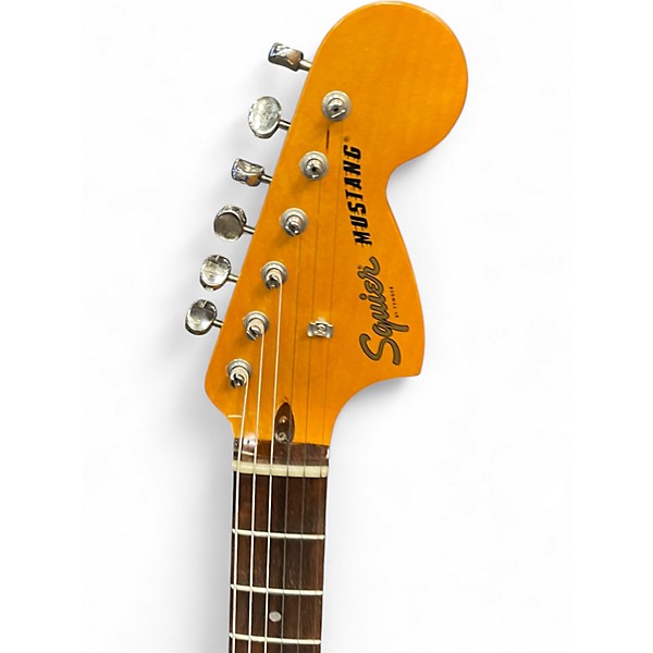 Used Squier FSR Competition Mustang Orange Cream Solid Body Electric Guitar