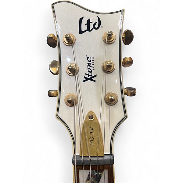 Used ESP LTD PC-1V XTONE Pearl White Solid Body Electric Guitar