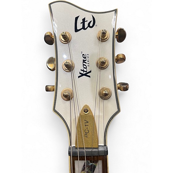 Used ESP LTD PC-1V XTONE Pearl White Solid Body Electric Guitar