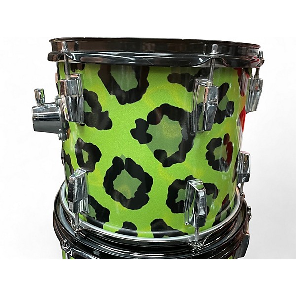 Used Yamaha 4 Piece Power V Green Leapord Drum Kit