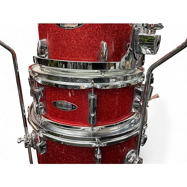 Used Sakae 5 Piece Road Anew Red Sparkle Drum Kit