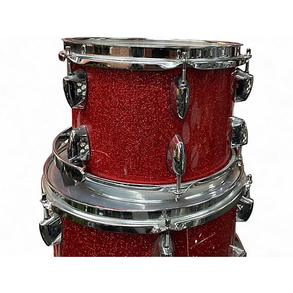 Used Sakae 5 Piece Road Anew Red Sparkle Drum Kit