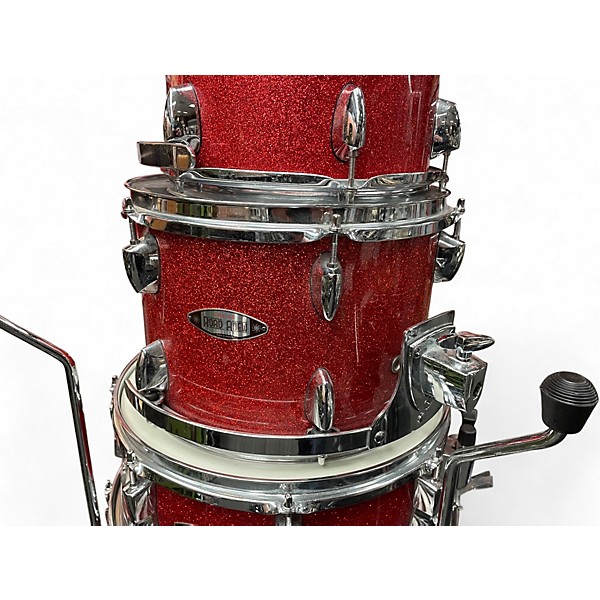 Used Sakae 5 Piece Road Anew Red Sparkle Drum Kit