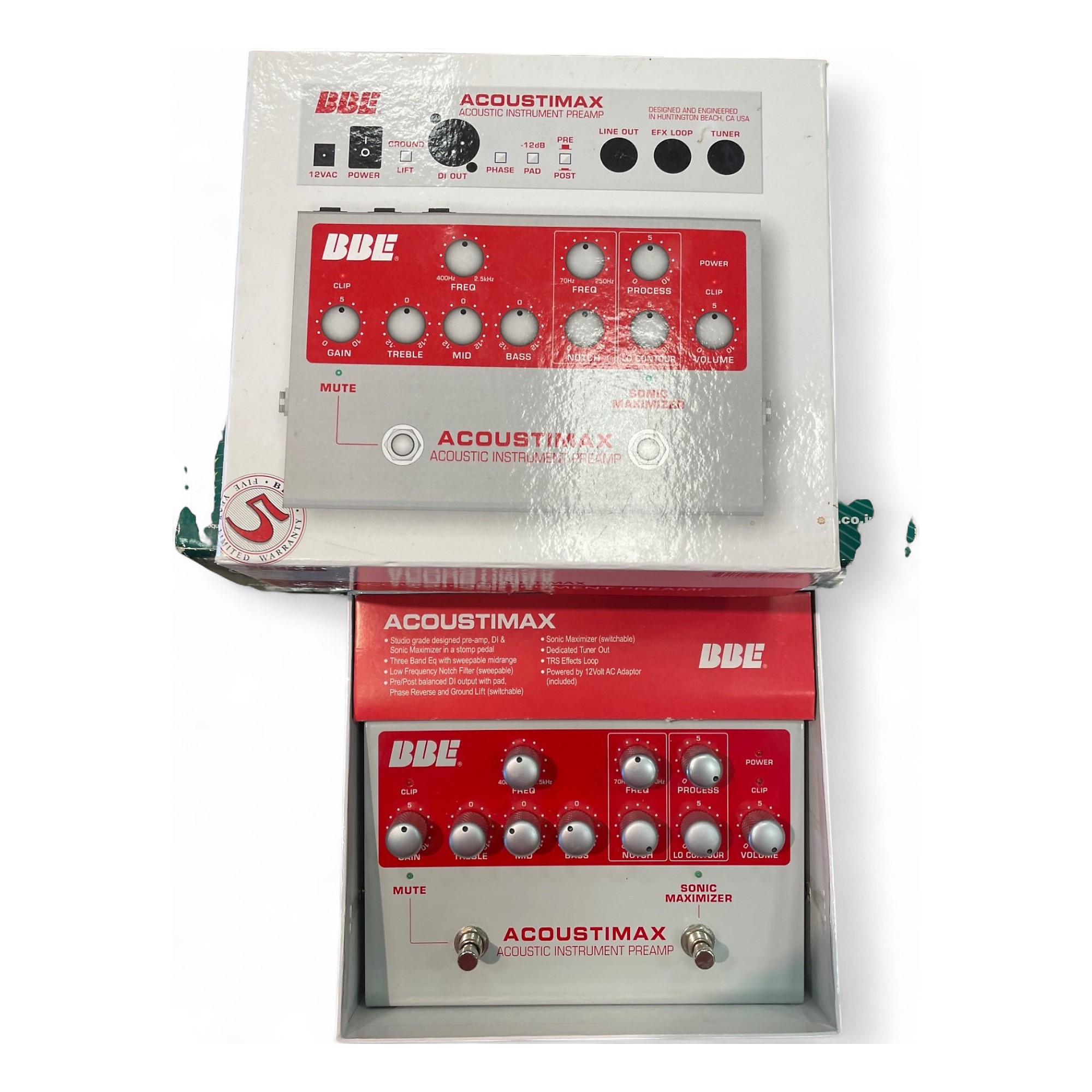 Used BBE Acoustimax Sonic Maximizer/Preamp Pedal Guitar Preamp