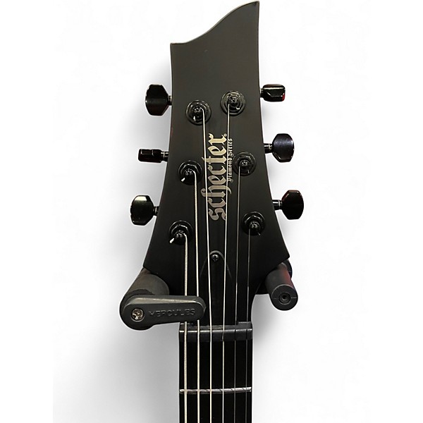 Used Schecter Guitar Research Black Ops 6 Satin Black Solid Body Electric Guitar