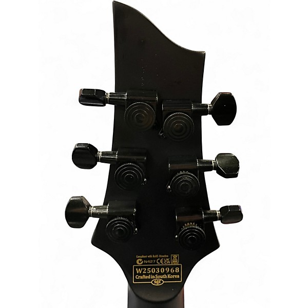 Used Schecter Guitar Research Black Ops 6 Satin Black Solid Body Electric Guitar