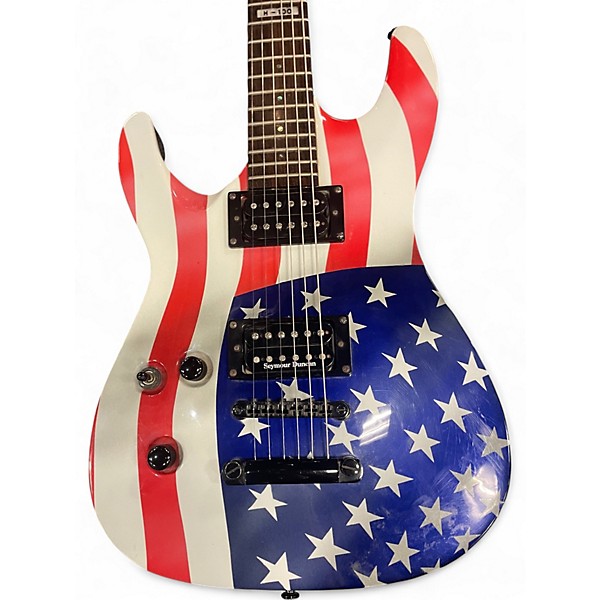Used ESP LTD H100 American Flag Solid Body Electric Guitar