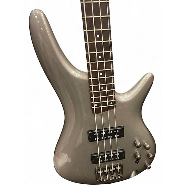Used Ibanez SR400 Metallic Silver Electric Bass Guitar
