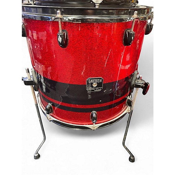 Used Gretsch Drums 3 Piece Catalina Club Rock Red Sparkle Drum Kit