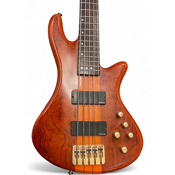 Used Schecter Guitar Research DIAMOND SERIES STILLETO 5 STRING Amber Electric Bass Guitar