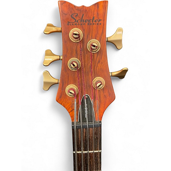 Used Schecter Guitar Research DIAMOND SERIES STILLETO 5 STRING Amber Electric Bass Guitar